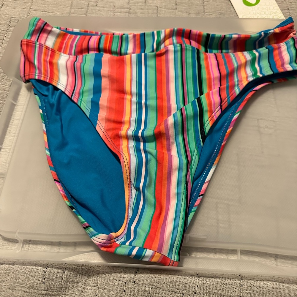 Next Tavarua Stripe Bikini Bottom Size Large